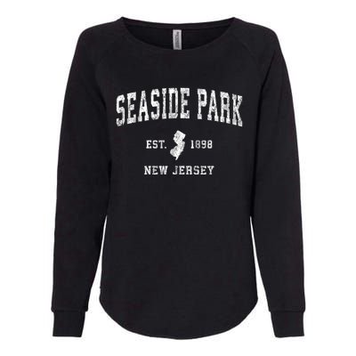 Seaside Park New Jersey Nj Vintage Established Sports Design Womens California Wash Sweatshirt