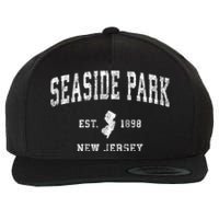 Seaside Park New Jersey Nj Vintage Established Sports Design Wool Snapback Cap