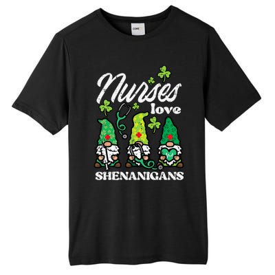 St Patricks Nurses Love Shenanigans Gnomes Scrub Top Wo Tall Fusion ChromaSoft Performance T-Shirt