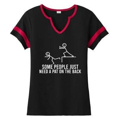 Some People Need A Pat On The Back Ladies Halftime Notch Neck Tee