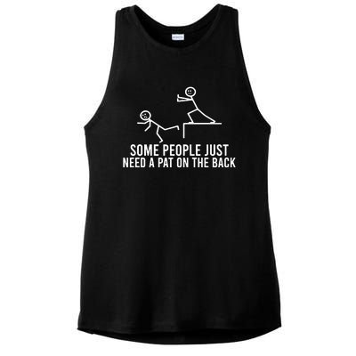 Some People Need A Pat On The Back Ladies PosiCharge Tri-Blend Wicking Tank