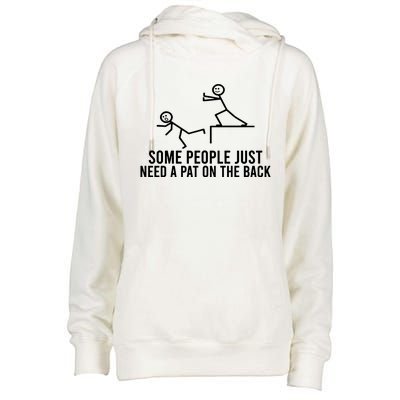 Some People Need A Pat On The Back Womens Funnel Neck Pullover Hood