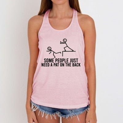 Some People Need A Pat On The Back Women's Knotted Racerback Tank