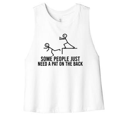 Some People Need A Pat On The Back Women's Racerback Cropped Tank