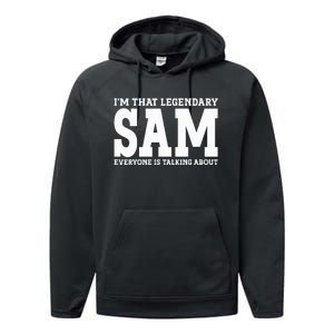 Sam Personal Name Funny Sam Performance Fleece Hoodie