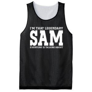 Sam Personal Name Funny Sam Mesh Reversible Basketball Jersey Tank