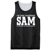 Sam Personal Name Funny Sam Mesh Reversible Basketball Jersey Tank