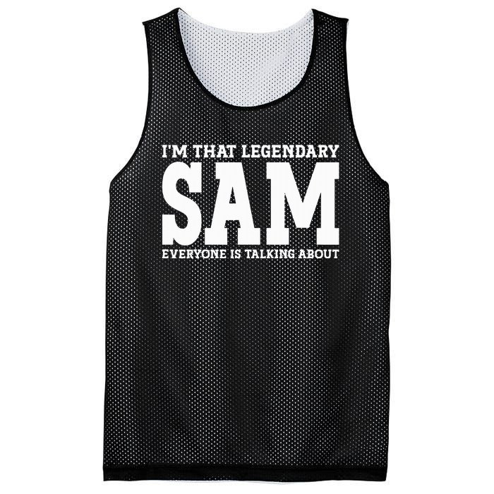 Sam Personal Name Funny Sam Mesh Reversible Basketball Jersey Tank