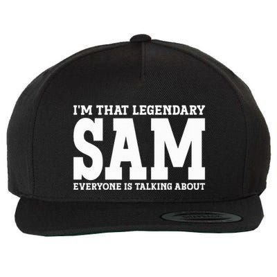 Sam Personal Name Funny Sam Wool Snapback Cap