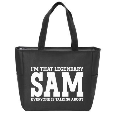 Sam Personal Name Funny Sam Zip Tote Bag
