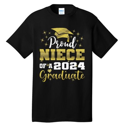 Super Proud Niece Of 2024 Graduate Awesome Family College Tall T-Shirt