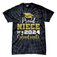 Super Proud Niece Of 2024 Graduate Awesome Family College Tie-Dye T-Shirt