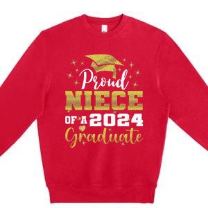 Super Proud Niece Of 2024 Graduate Awesome Family College Premium Crewneck Sweatshirt