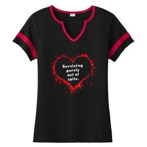 Surviving Purely Out Of Spite Ladies Halftime Notch Neck Tee