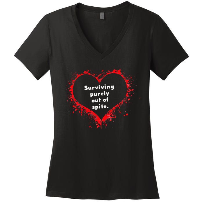 Surviving Purely Out Of Spite Women's V-Neck T-Shirt