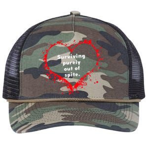 Surviving Purely Out Of Spite Retro Rope Trucker Hat Cap