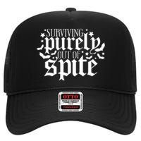 Surviving Purely Out Of Spite Print Casual High Crown Mesh Back Trucker Hat