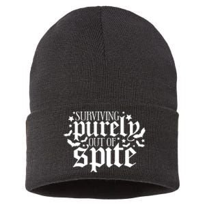 Surviving Purely Out Of Spite Print Casual Sustainable Knit Beanie