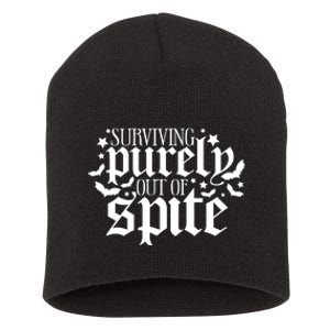 Surviving Purely Out Of Spite Print Casual Short Acrylic Beanie