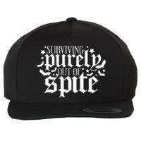 Surviving Purely Out Of Spite Print Casual Wool Snapback Cap