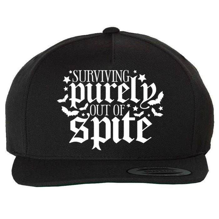 Surviving Purely Out Of Spite Print Casual Wool Snapback Cap