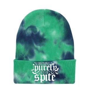 Surviving Purely Out Of Spite Print Casual Tie Dye 12in Knit Beanie