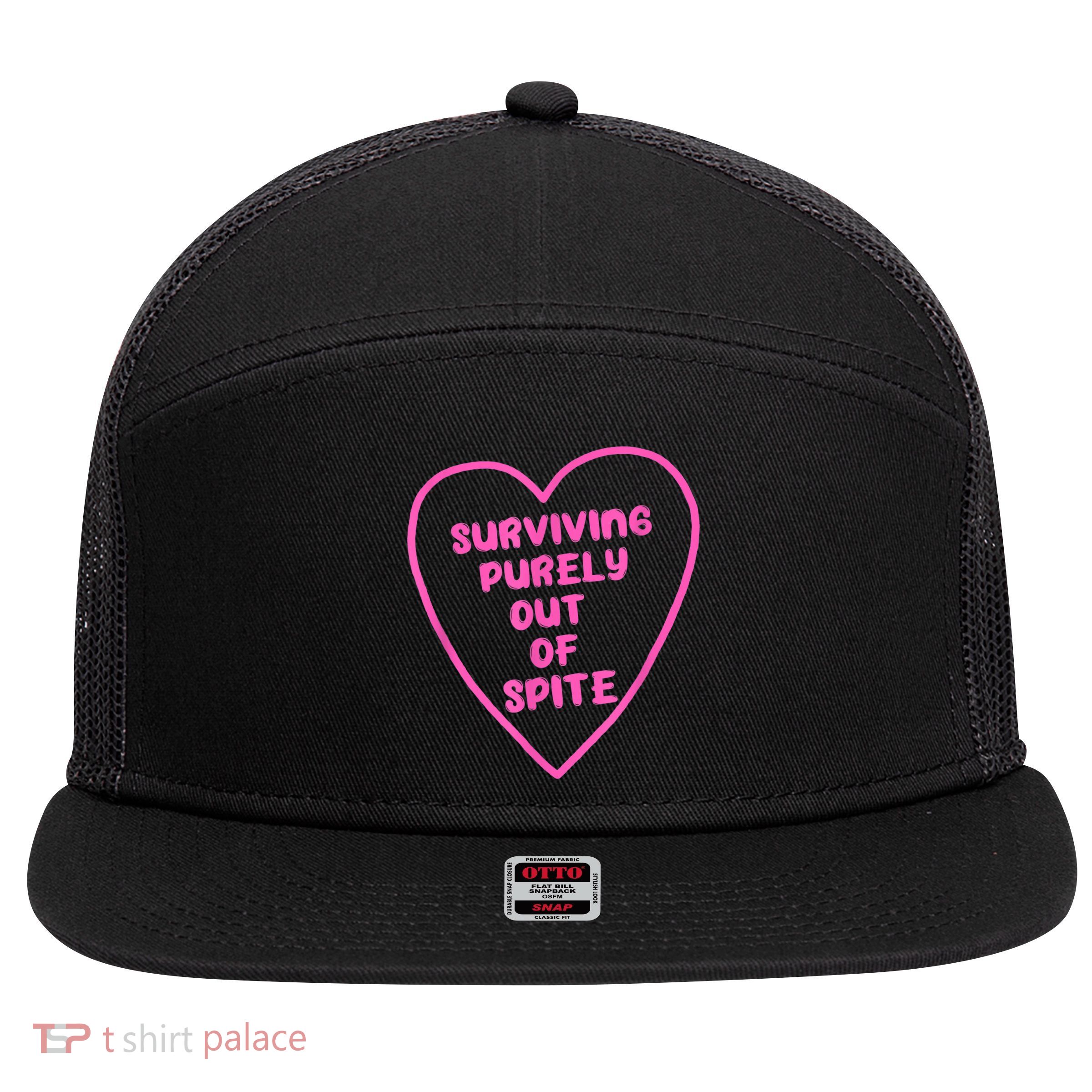 Surviving Purely Out Of Spite Apparel 7 Panel Mesh Trucker Snapback Hat