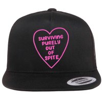 Surviving Purely Out Of Spite Apparel Flat Bill Trucker Hat