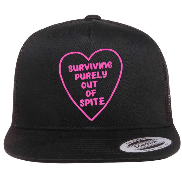 Surviving Purely Out Of Spite Apparel Flat Bill Trucker Hat