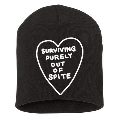 Surviving Purely Out Of Spite For Life Short Acrylic Beanie