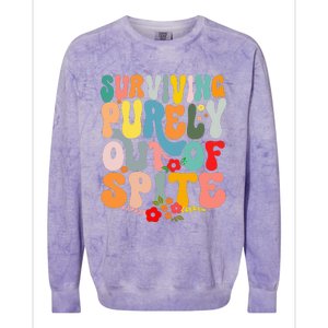 Surviving Purely Out Of Spite Colorblast Crewneck Sweatshirt