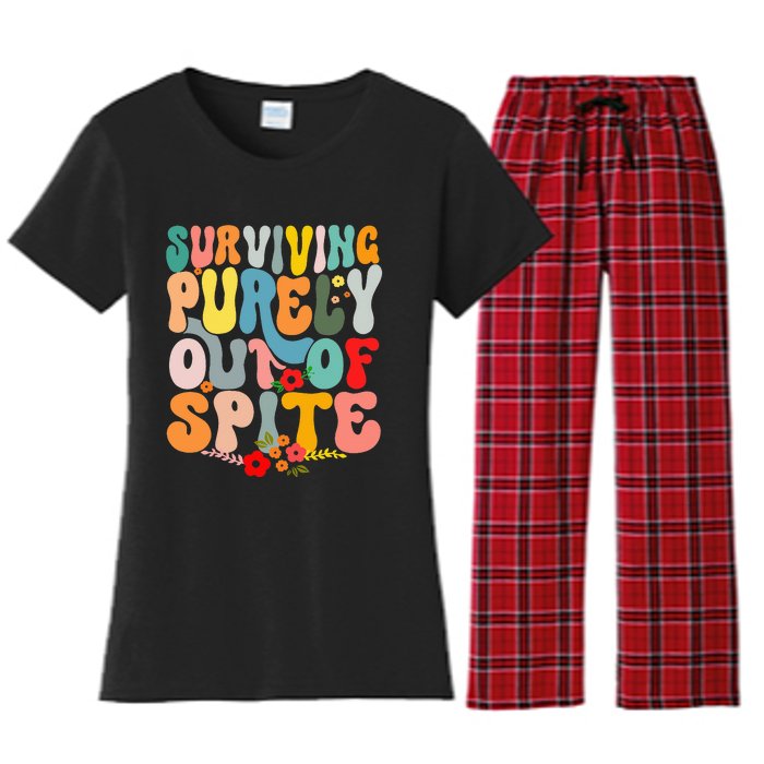 Surviving Purely Out Of Spite Women's Flannel Pajama Set