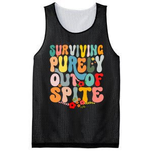 Surviving Purely Out Of Spite Mesh Reversible Basketball Jersey Tank