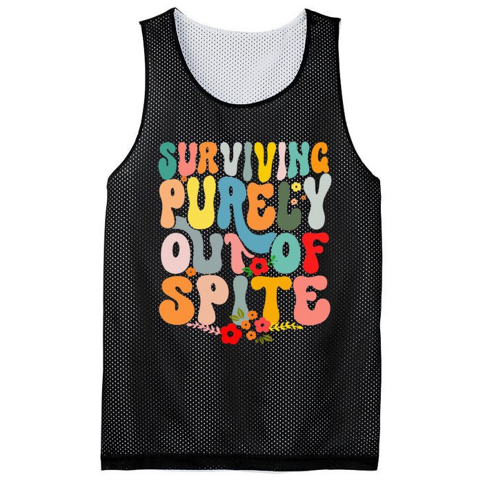 Surviving Purely Out Of Spite Mesh Reversible Basketball Jersey Tank