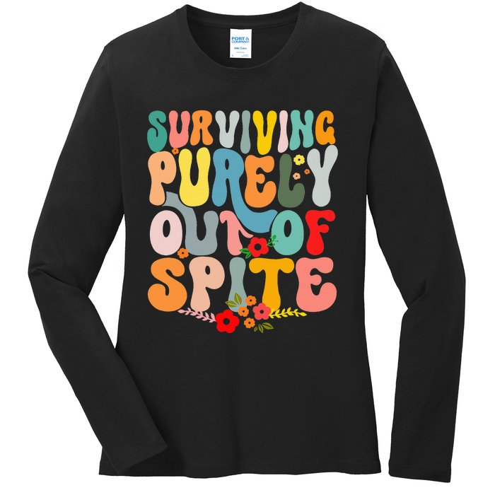 Surviving Purely Out Of Spite Ladies Long Sleeve Shirt