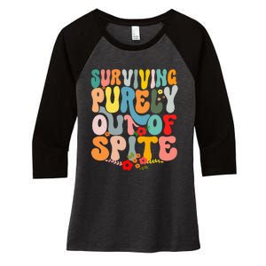 Surviving Purely Out Of Spite Women's Tri-Blend 3/4-Sleeve Raglan Shirt