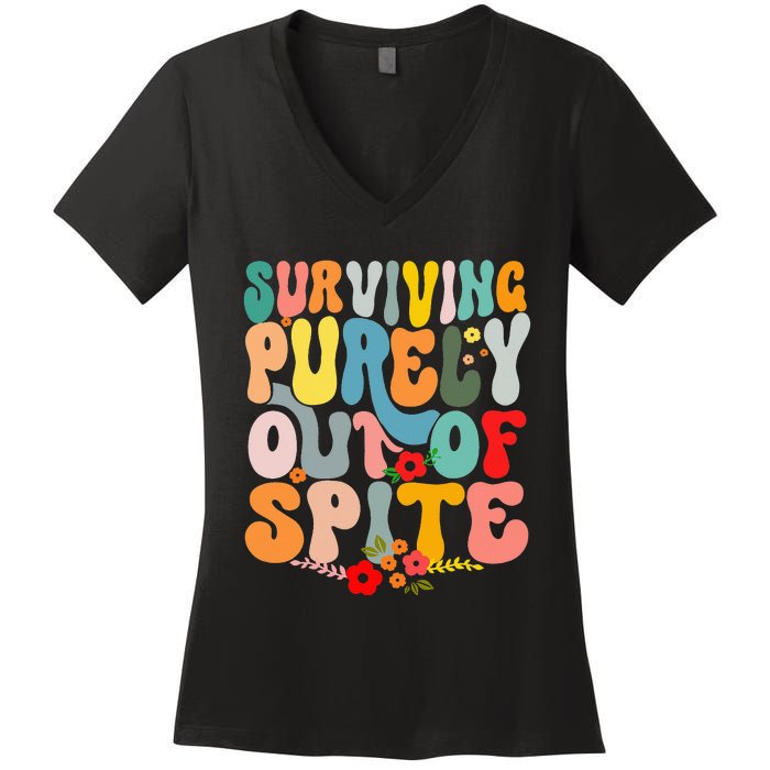 Surviving Purely Out Of Spite Women's V-Neck T-Shirt