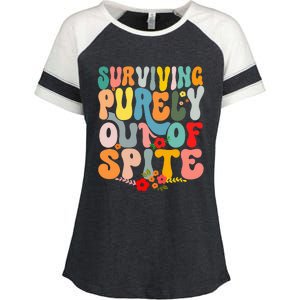 Surviving Purely Out Of Spite Enza Ladies Jersey Colorblock Tee