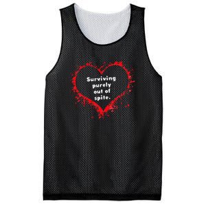 Surviving Purely Out Of Spite Mesh Reversible Basketball Jersey Tank