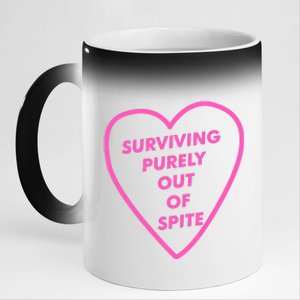 Surviving Purely Out Of Spite Apparel 11oz Black Color Changing Mug