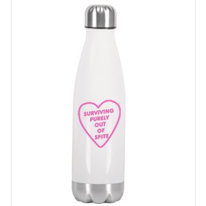 Surviving Purely Out Of Spite Apparel Stainless Steel Insulated Water Bottle