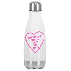 Surviving Purely Out Of Spite Apparel Stainless Steel Insulated Water Bottle