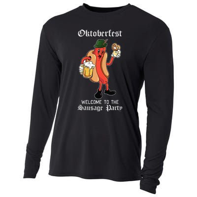 Sausage Party Oktoberfest Funny Bratwurst German Festival Cooling Performance Long Sleeve Crew