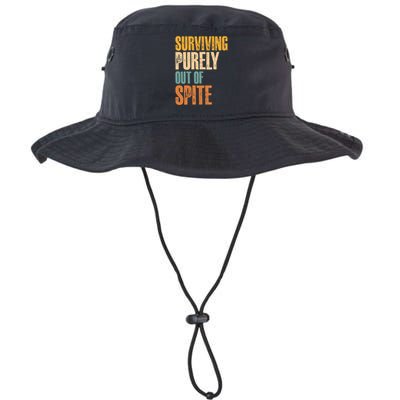 Surviving Purely Out Of Spite Vintage Humorous Legacy Cool Fit Booney Bucket Hat