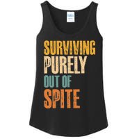 Surviving Purely Out Of Spite Vintage Humorous Ladies Essential Tank