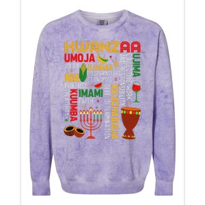 Seven Principles Of Kwanzaa Proud African American Holiday Colorblast Crewneck Sweatshirt