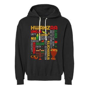 Seven Principles Of Kwanzaa Proud African American Holiday Garment-Dyed Fleece Hoodie