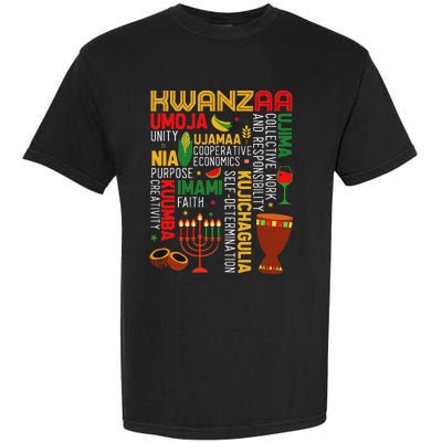 Seven Principles Of Kwanzaa Proud African American Holiday Garment-Dyed Heavyweight T-Shirt