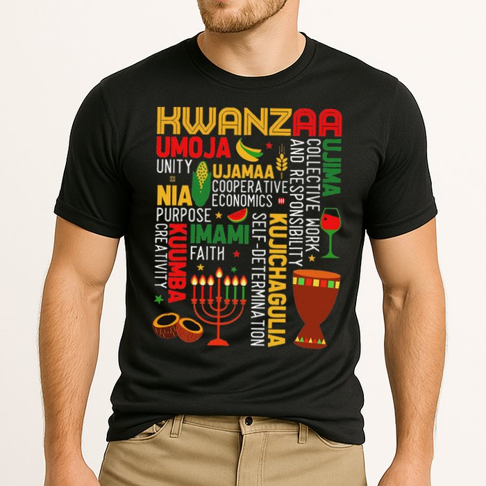 Seven Principles Of Kwanzaa Proud African American Holiday Cooling Performance Crew T-Shirt