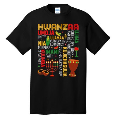 Seven Principles Of Kwanzaa Proud African American Holiday Tall T-Shirt